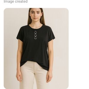 Coco Bianco Ring Accent Black Top Large